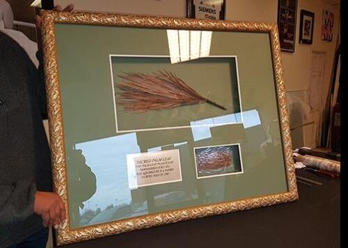 Palm leaf from Mecca Framed with plaque