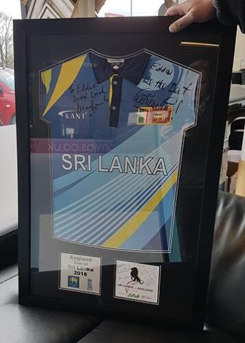 framed Sri Lanka Cricket shirt.